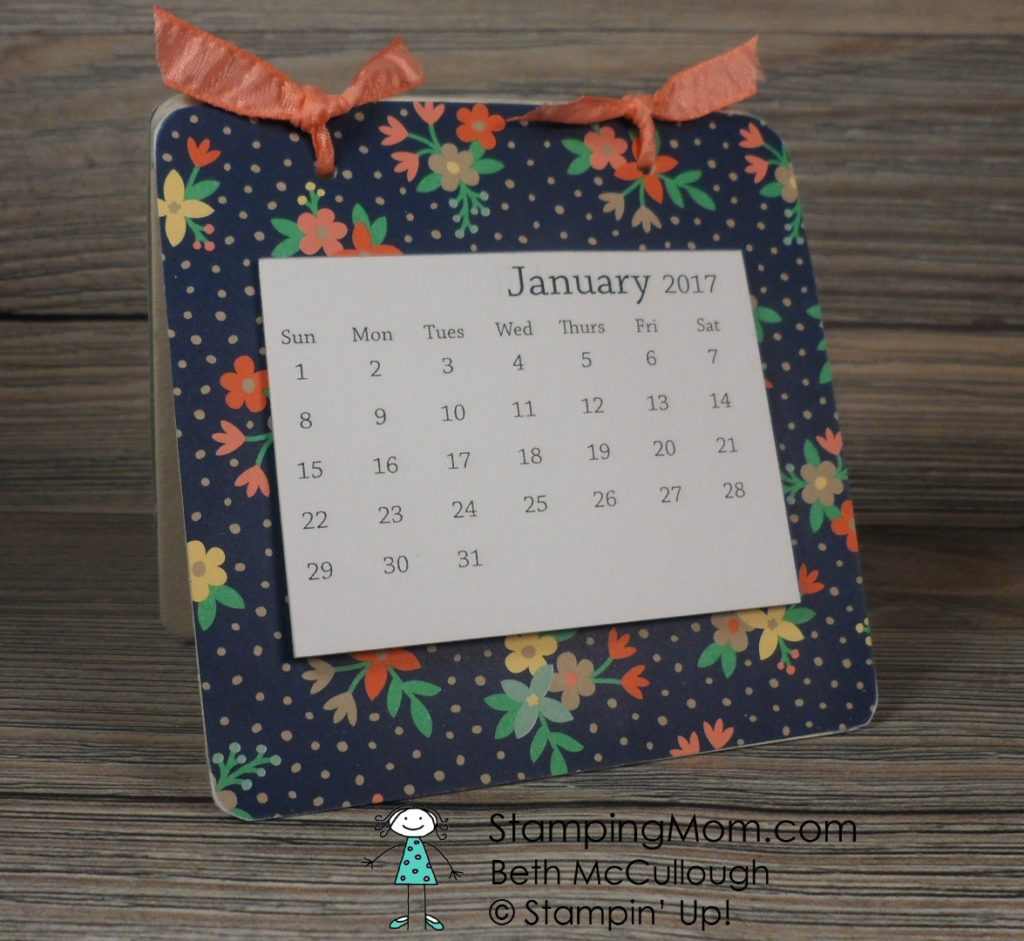 Coaster Calendar plus Post it Notes and give away Stamping Mom